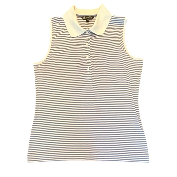 Brooks Brothers Blue/White Striped Polo Tank Top Size Large MSRP - Picture 1 of 7